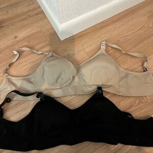 Nursing Comfort Bras - Black and Tan